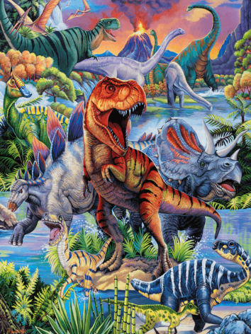 Diamond painting dinosaurussen