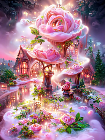 Diamond painting fantasie bloemen