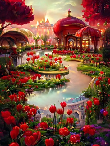 Diamond painting fantasie tuin