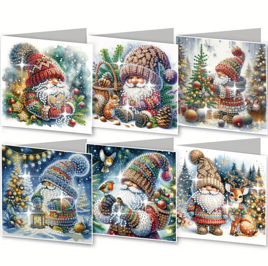 Diamond painting kerstkaarten kabouters