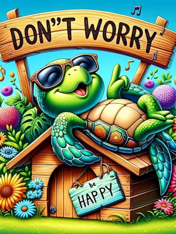 Diamond painting Don't worry schildpad
