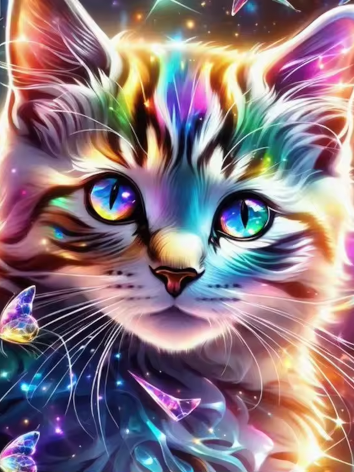 Diamond painting Kat vlinders