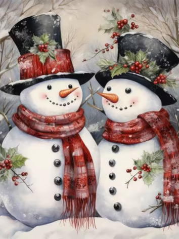Diamond painting Sneeuwpoppen winter