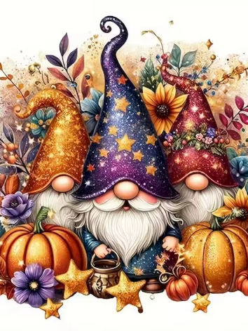 Diamond painting Kabouter halloween herfst