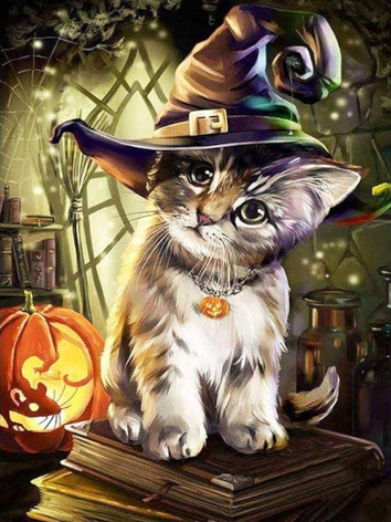Diamond painting heks kitten