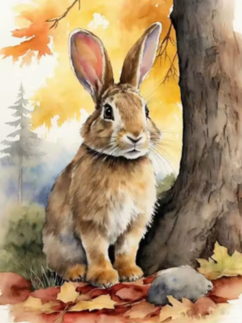 Diamond painting Haas herfst