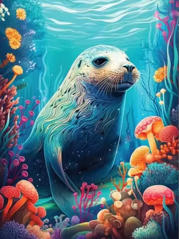 Diamond painting Zee zeehond